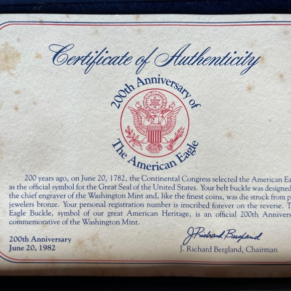 Belt buckle American Eagle 200th Anniversary - Picture 4 of 5